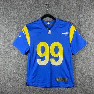 Nike On Field NFL LA Rams Donald #99 Super Bowl Jersey Blue Size Youth Medium